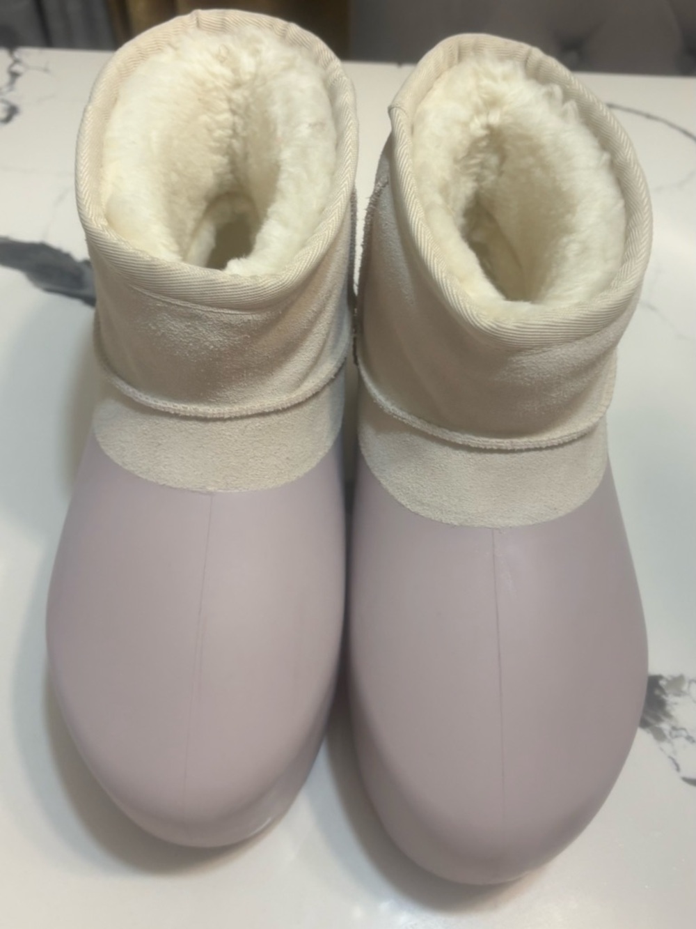 UGG Women's Cream and Light Pink Short Waterproof Ankle Booties